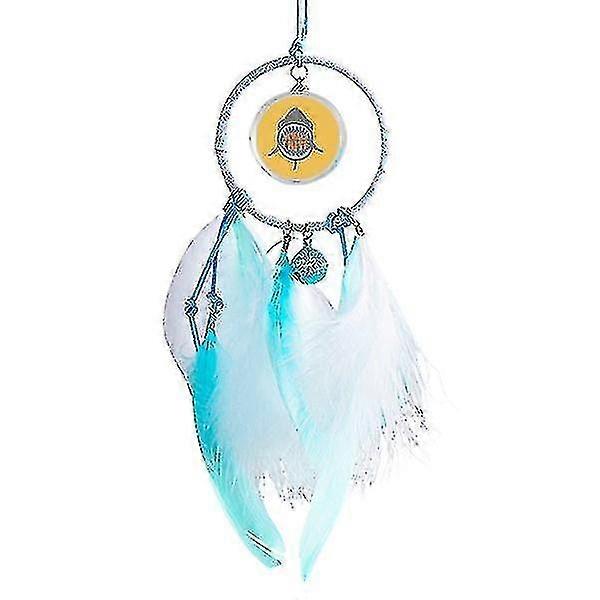Beware I Bite Shark Illustrate Dream Catcher Wind Chime Car Hanging Pendant
