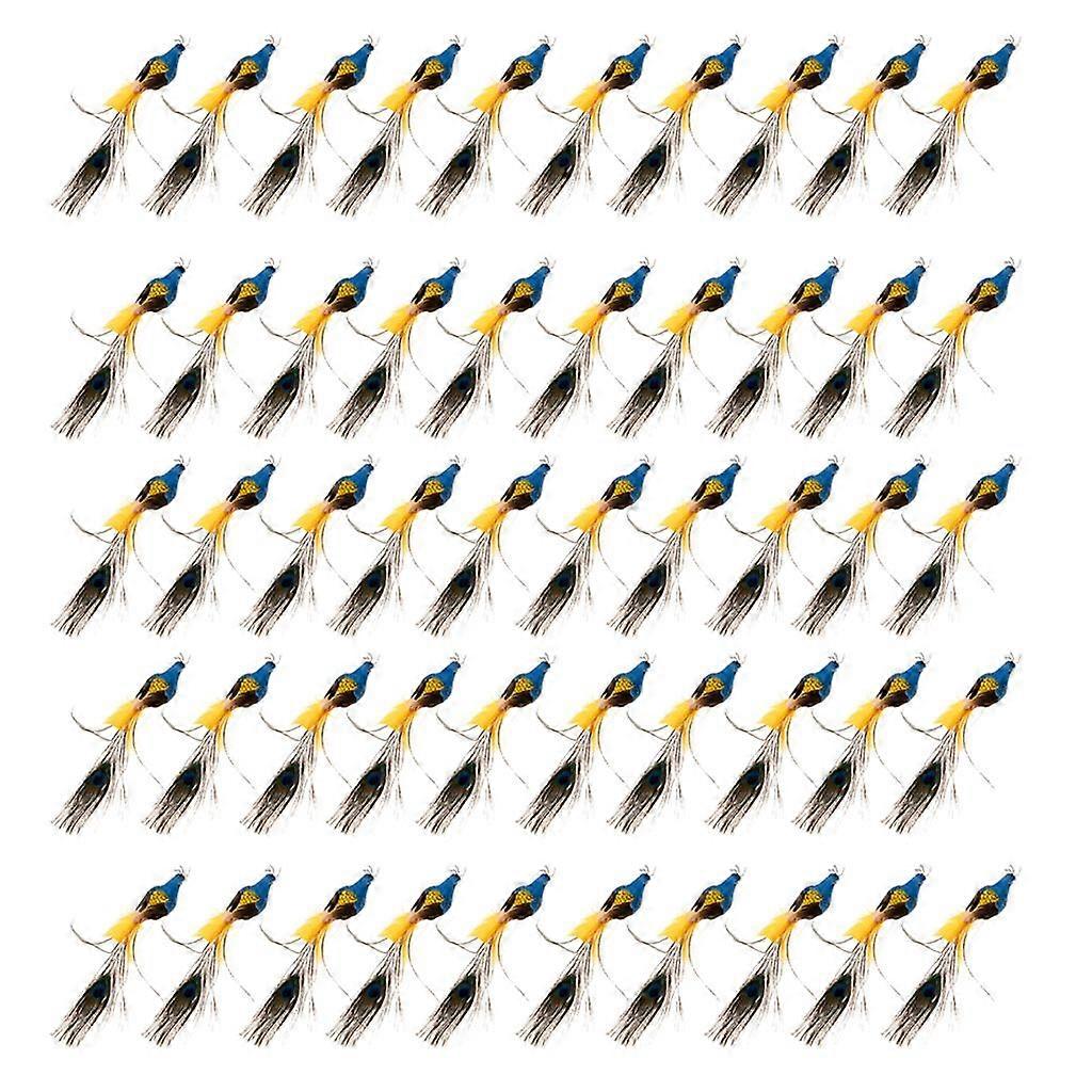 50pcs Artificial Peacock Foam Birds Statue Display Home Garden Decor