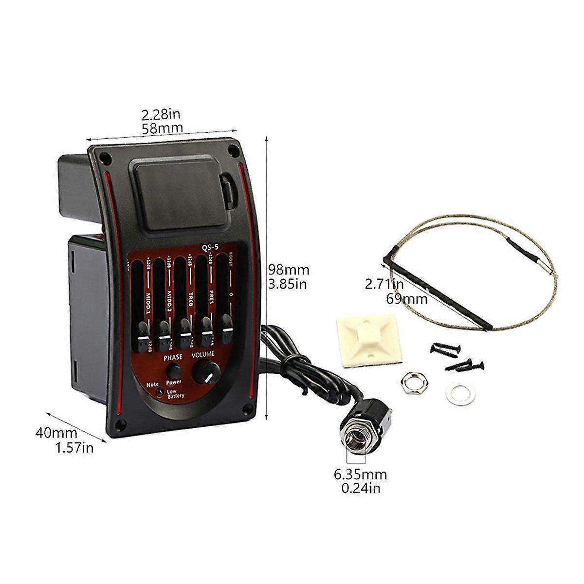 Guitar Pickup Tone Controls EQ Equalizer Tuner Piezo Pickup Acoustic Guitar Pre-Wired Preamp Guitar