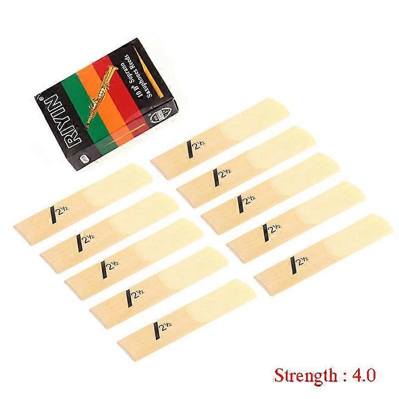 10pcs Saxophone Reed Set Bb Tone with Strength 1.5 2.0 2.5 3.0 3.5 4.0 for Soprano Sax Reed