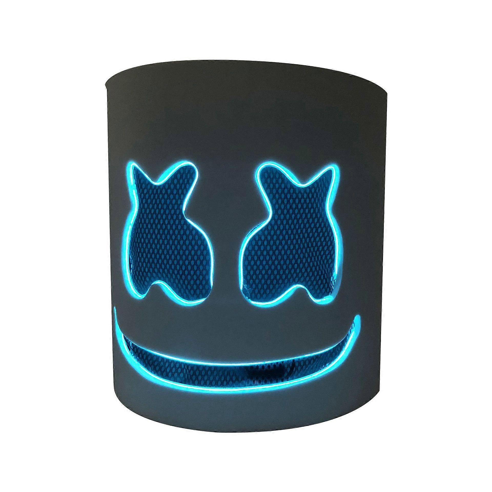 Marshmello Maska LED DJ Hełm Cosplay Marshmello Maska kostiumowa Świecąca maska LED Party Maska cosplay Marshmallow Light Hood Electro Bar Light Hood niebieski