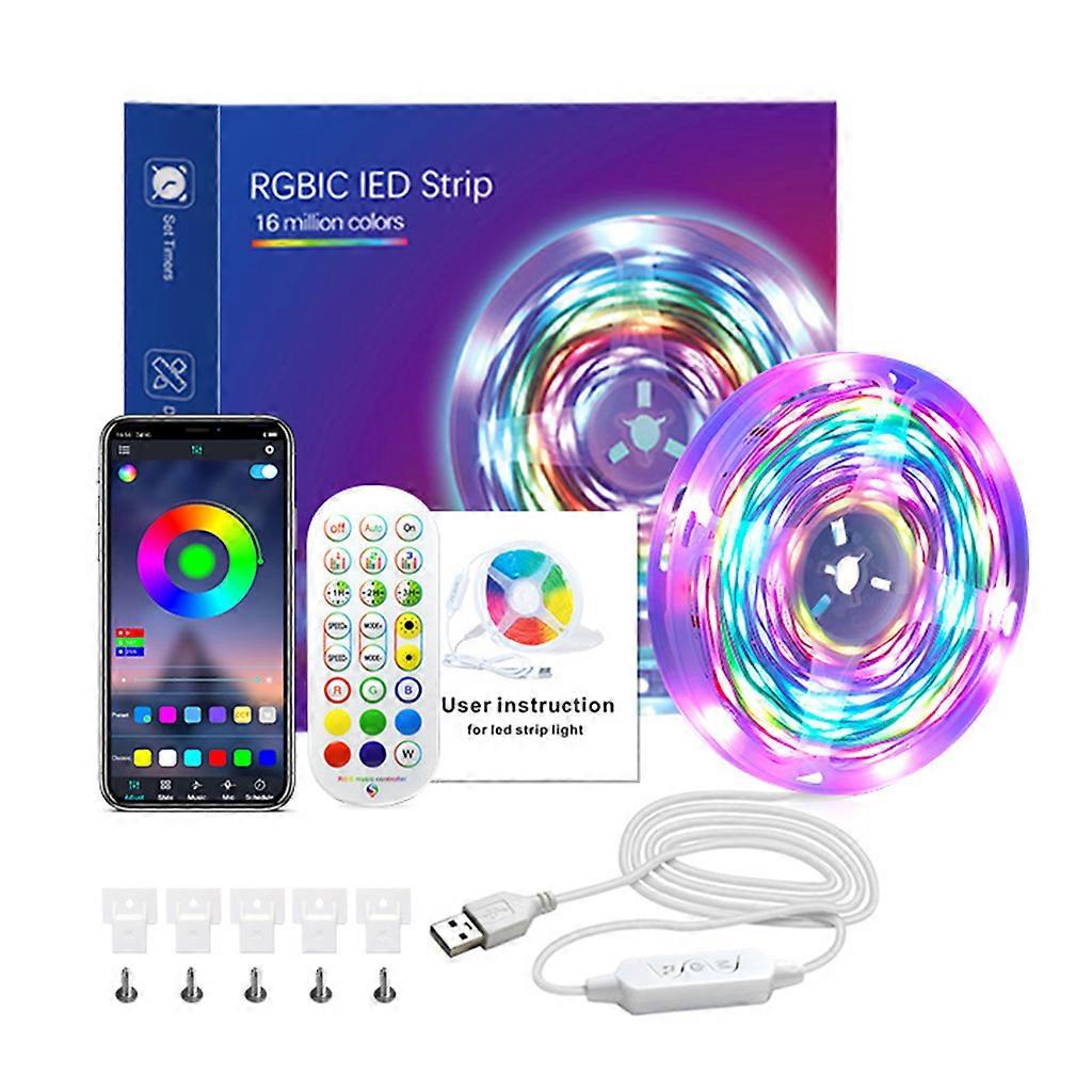 LED Light Strips Bluetooth-compatible Sound Music Control RGB 5V USB Back Lamp