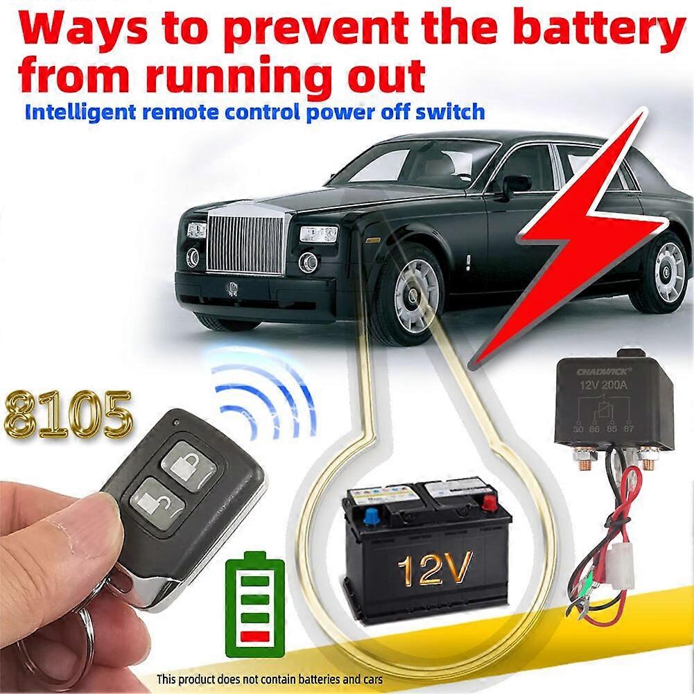 200A 12V Car Battery Disconnect Switch Wireless Remote Control Manual or Auto On/Off Battery Switch Relay Integrated for Truck