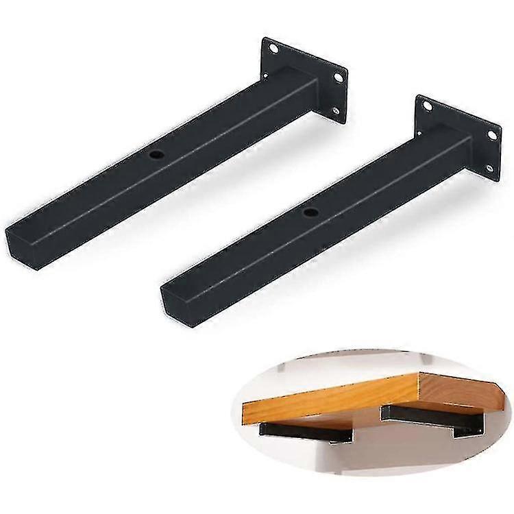 Wrought Iron Wall-mounted Triangular Bracket Shelf Bracket Wall Partition Wall-bearing Bracket Shelf Bracket Shelf(2 Pcs, Black)