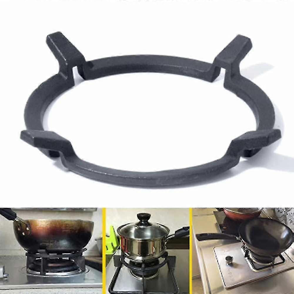 1pc Black Wok Stands Cast Iron Wok Pan Support Rack For Burners