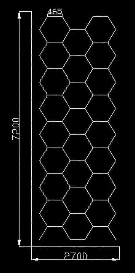 Customized 2.7*7M Hexagonal Led Light for Car Wash Station Garage Ceiling Design Workshop Honeycomb Led Shop Lights