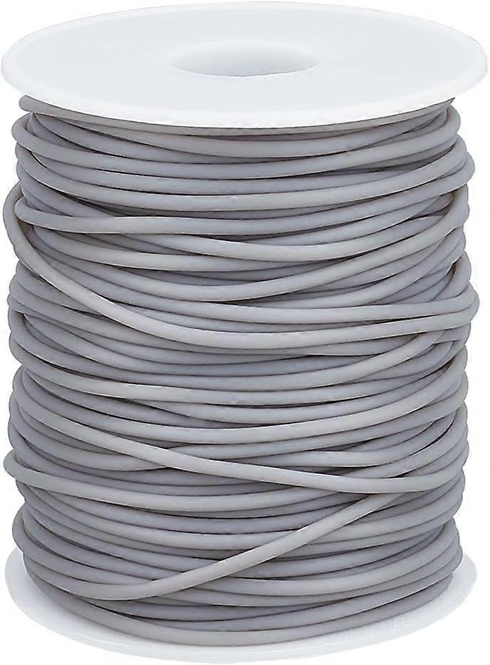 1 Roll Hollow Pipe PVC Tubular Synthetic Rubber Cord Wrapped Around White Plastic Spool Gray 2mm Hole: 1mm about 54.68 Yards(50m)/roll