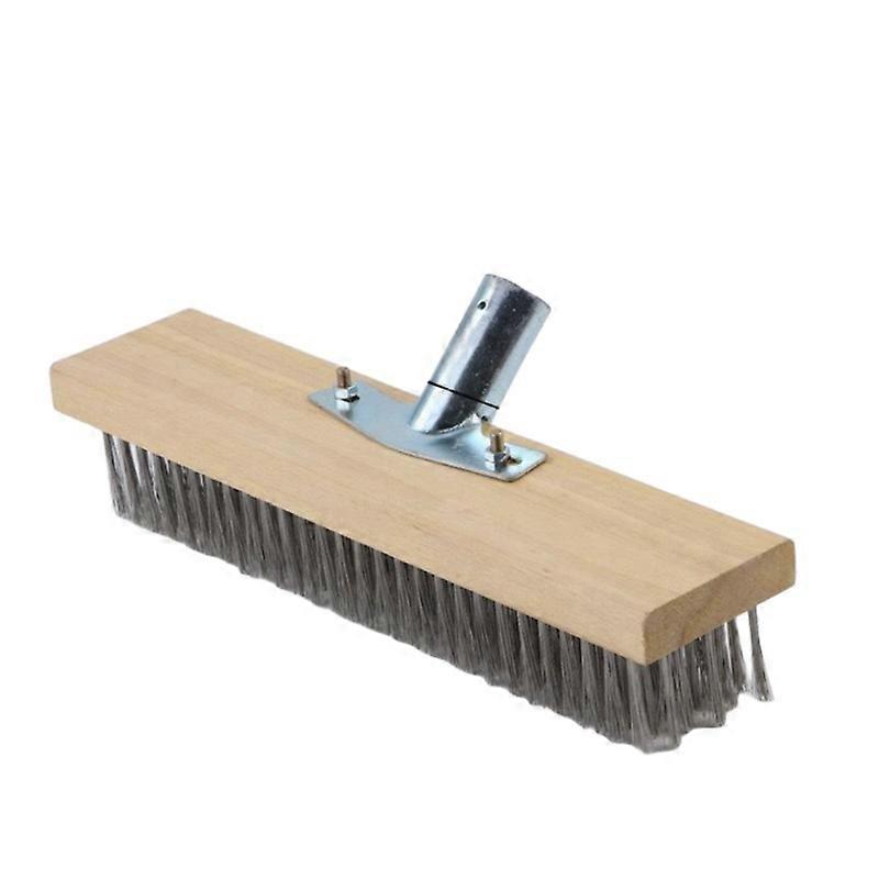 Steel Bristle Broom, 30 Cm With Metal Handle Support Brush Broom Head - High Quality Beech Wood Body