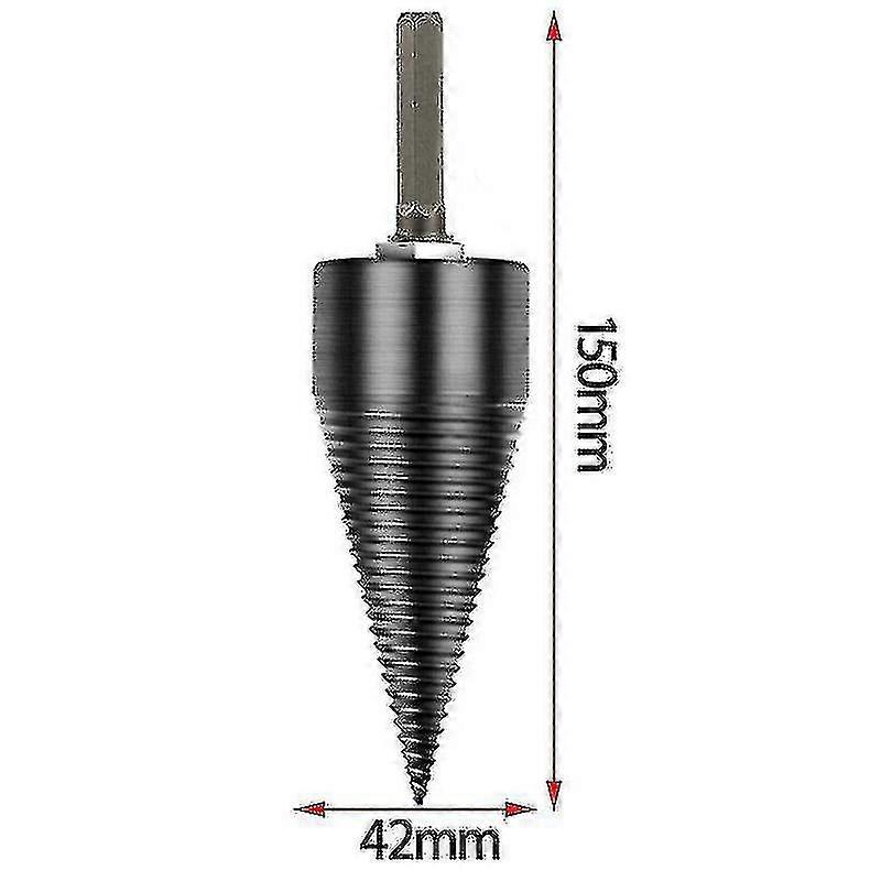 42mm High Speed Firewood Drill Bit Wood Splitter Screw Splitting Cone Driver Tools - MXBC