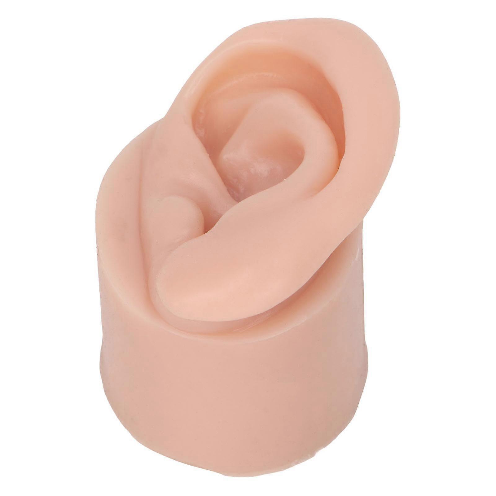 Silicone Ear Model Medium Skin Color Piercing Practice Ear Model For Earrings Display Teaching Instructions-MXBC