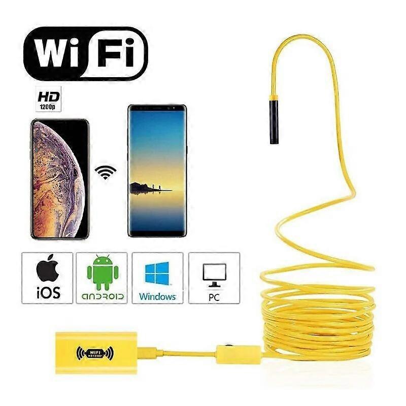 2M WIFI Endoscope Camera HD 1200P Mini Waterproof Hard Line Detection Camera 8mm USB Endoscope 8LED Endoscope For Android IOS