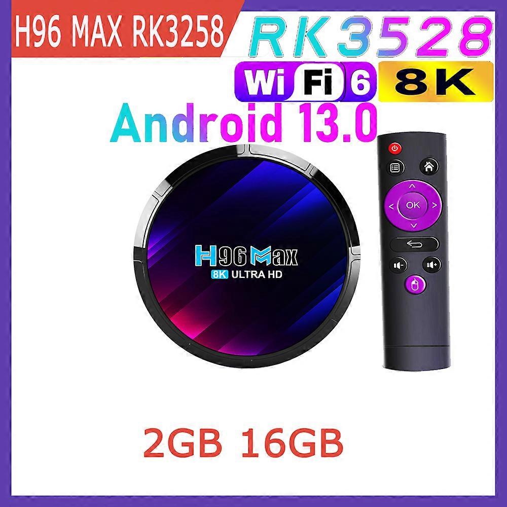 H96MAX RK3528 Android 13.0 Rockchip Quad Core Smart TV Box Wifi6 2GB 4GB 16GB 32GB 64GB 100M LAN Dual Wifi 2.4G 5G BT5.0 8K HDR