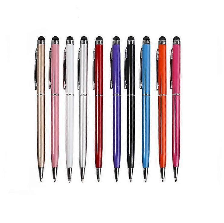 10Pcs Capactive Touch Screen Ballpoint Pen With Stylus Soft Touch 2 In 1 Stylus Ball Pen