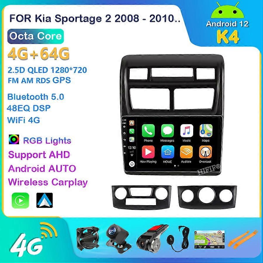 Per Kia Sportage 2 2008 - 2010 Autoradio Multimedia Video Player Navigazione Stereo GPS Android 12 No 2din 2 din dvd
