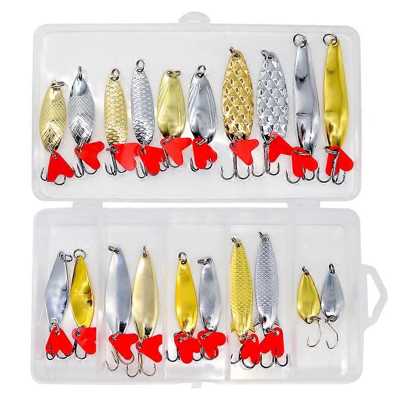 Köder Metalllöffel Hartköder Set Metall Köder Spinner Köder Fisch Treble Hook Tackle Lachs Bass (1 Set)