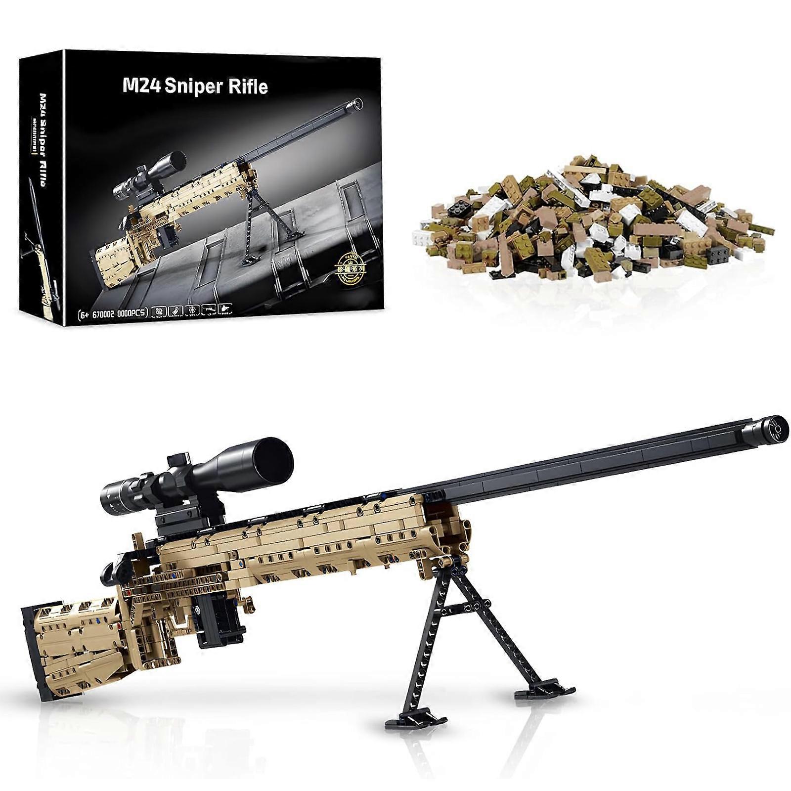 Finger Rock 1086 Pcs Model Gun Building Blocks Set, 1:1 M24 Building Bricks Toy for Adults Boys Teens 14+, Shootable Sniper Playset for Sniper Lover,