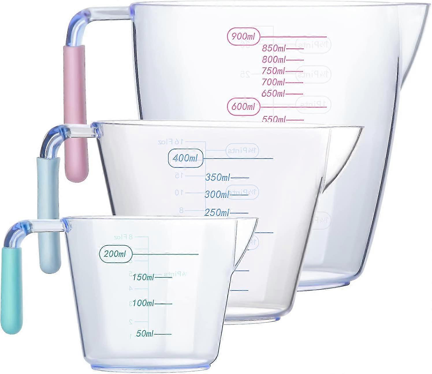 Plastic Measuring Cups Set Bpa Free Liquid Nesting Stackable Measuring Cups With Spout Clear Cup With Ml And Oz Measurement