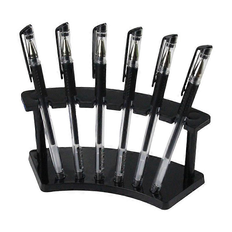 Pen Display Stand Multifunctional Stable Transparent 6 Positions Pen Holder Makeup Brush Rack for Shop Qinhai