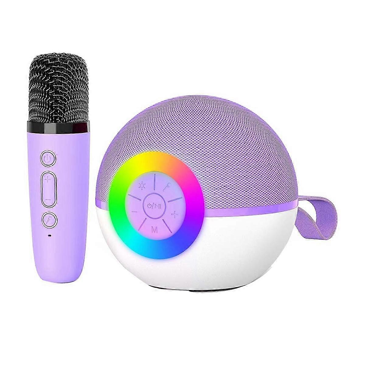 Mini Karaoke Machine Speaker , Portable Bluetooth Microphone Song Toys with LED Light, Chritmas Birthday Gift for Kids,D