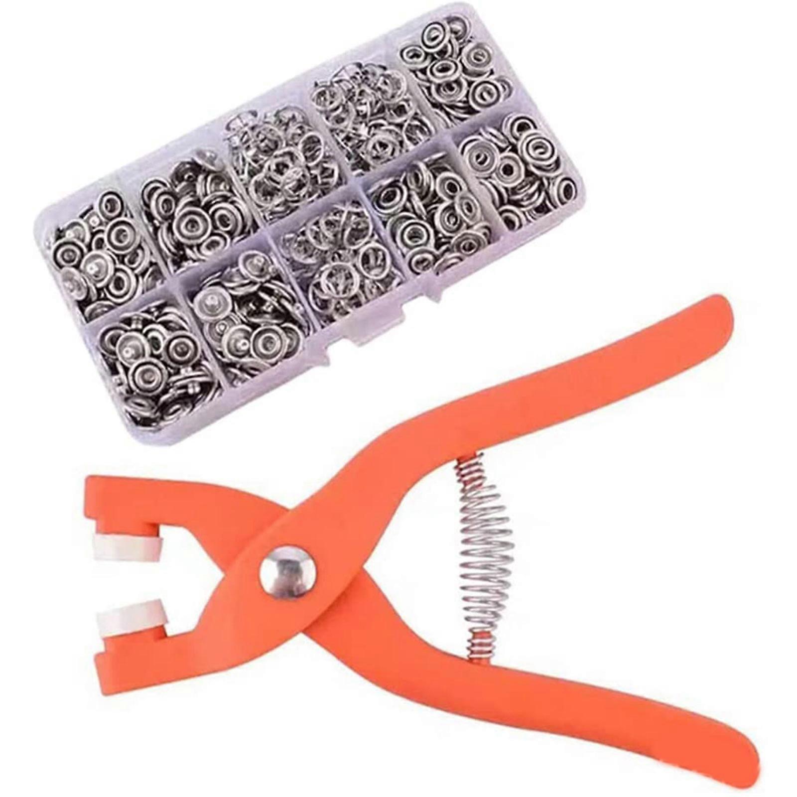 50/100/150 Kit di chiusure a scatto Bottoni a pressione in metallo con pinze di fissaggio Kit di strumenti per cucire