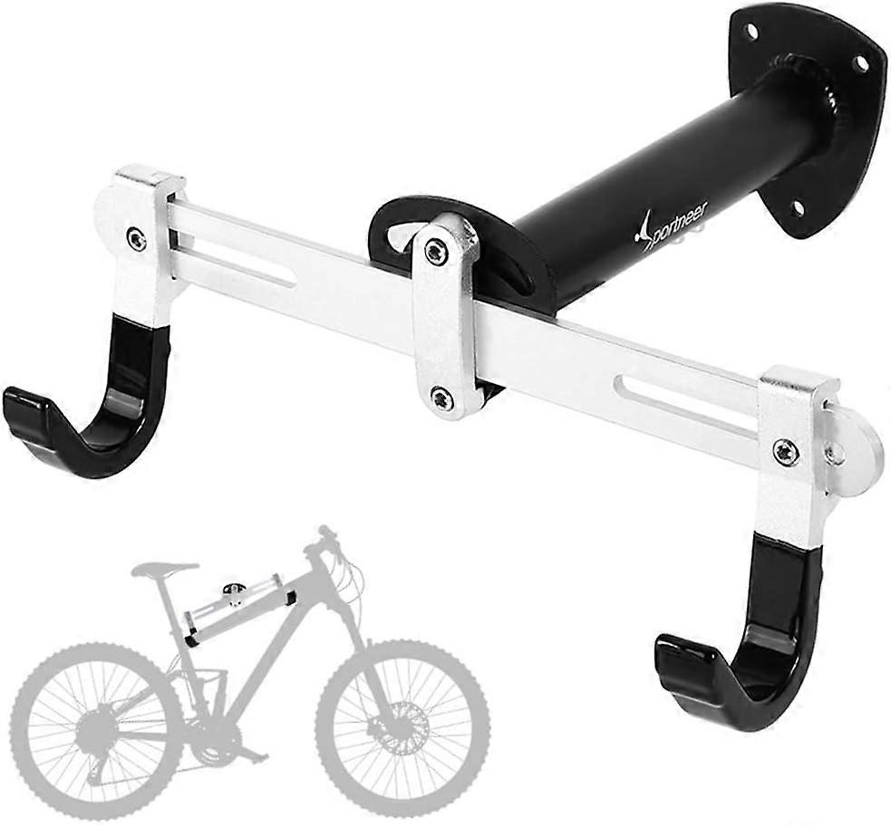 Bicycle wall-mounted indoor storage rack suitable for road bikes and mountain bikes with adjustable angle, width and length