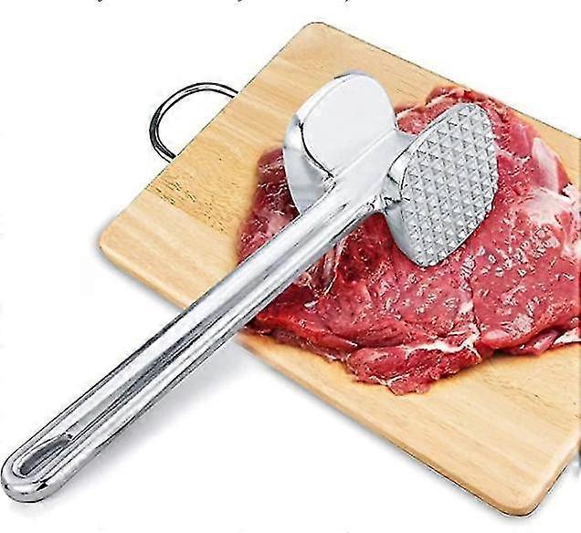 Reklam för köttmörningsverktyg, fungerande biffhammare