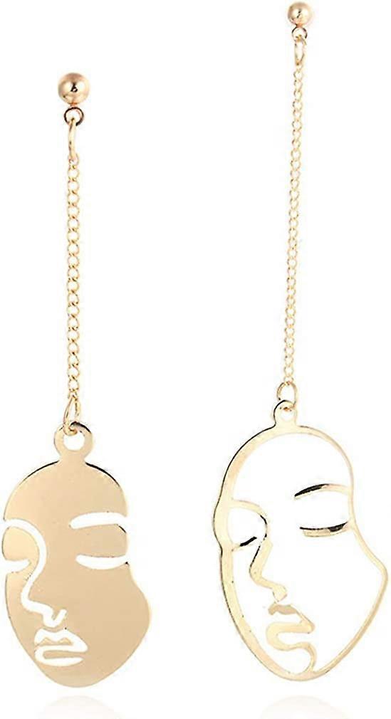 Funny Face Long Earrings Exaggerated Profile Face Line Stud Earrings