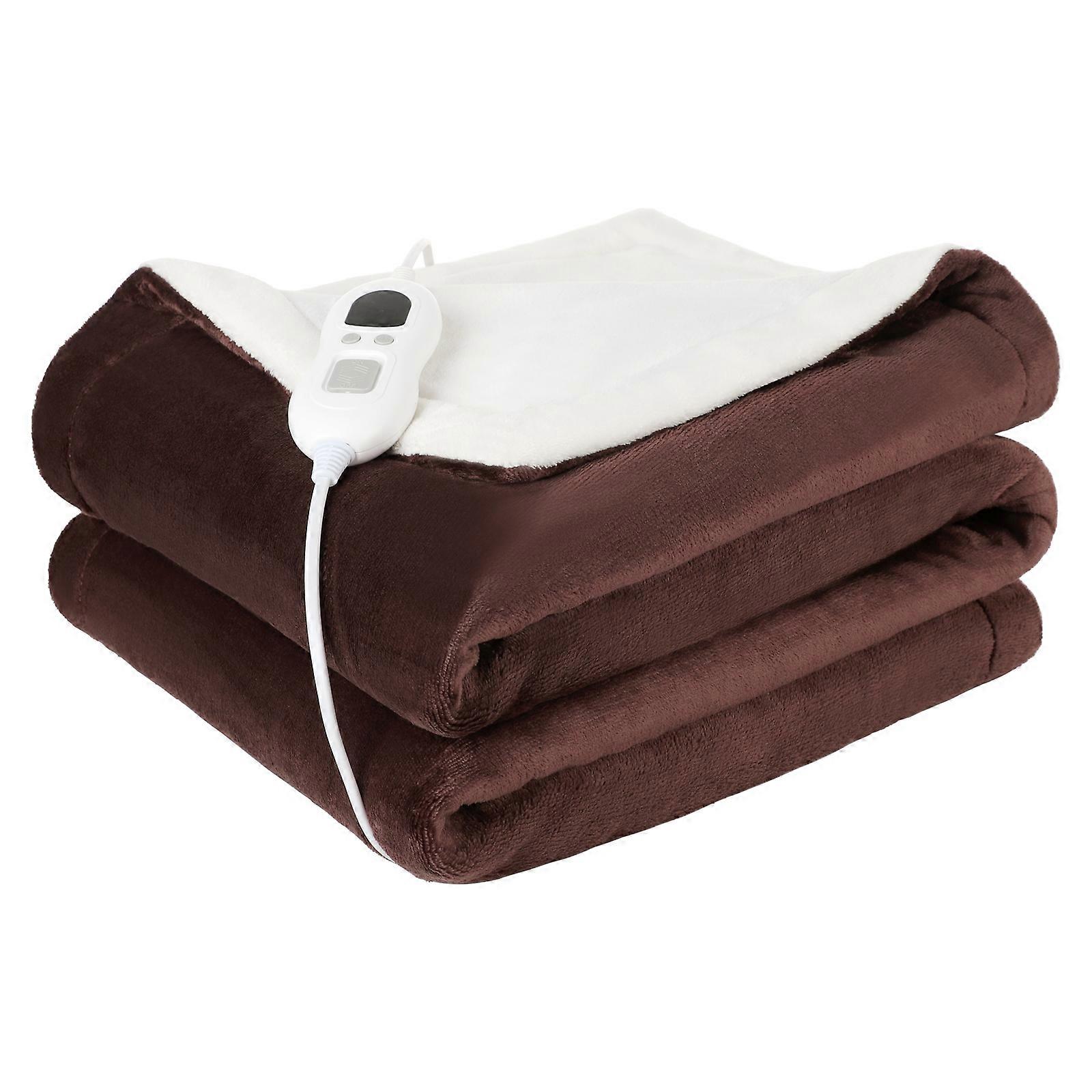 Coperta riscaldata con 6 impostazioni di calore e spegnimento automatico - Materiale di flanella morbida - Multiuso per la casa e l'esterno - Lavabile in lavatrice