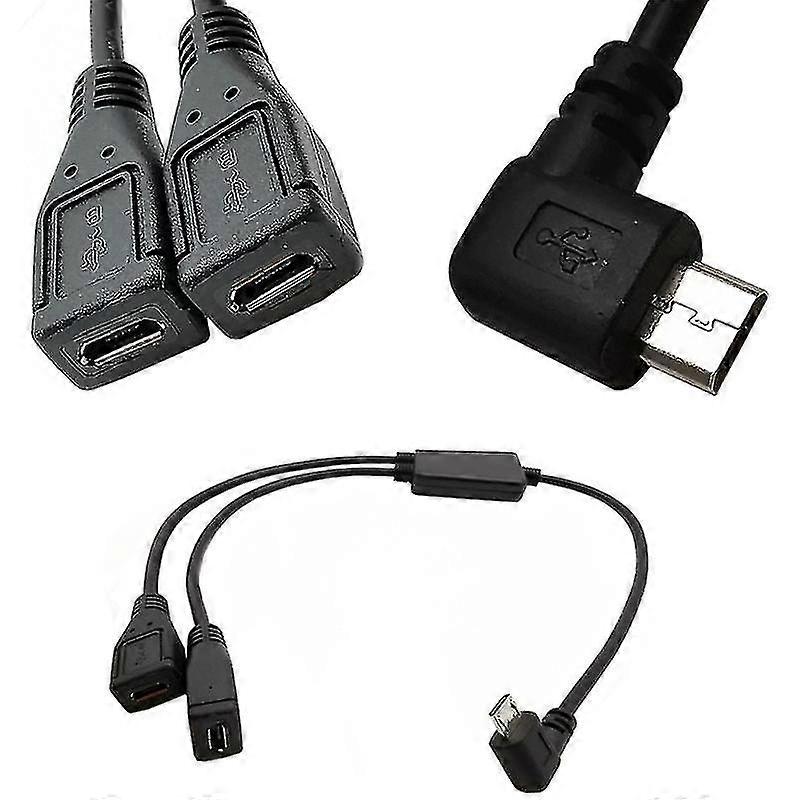 5-pinová nabíjačka káblov Samec To 2 Female Y Splitter - Splitter & Micro USB kábel