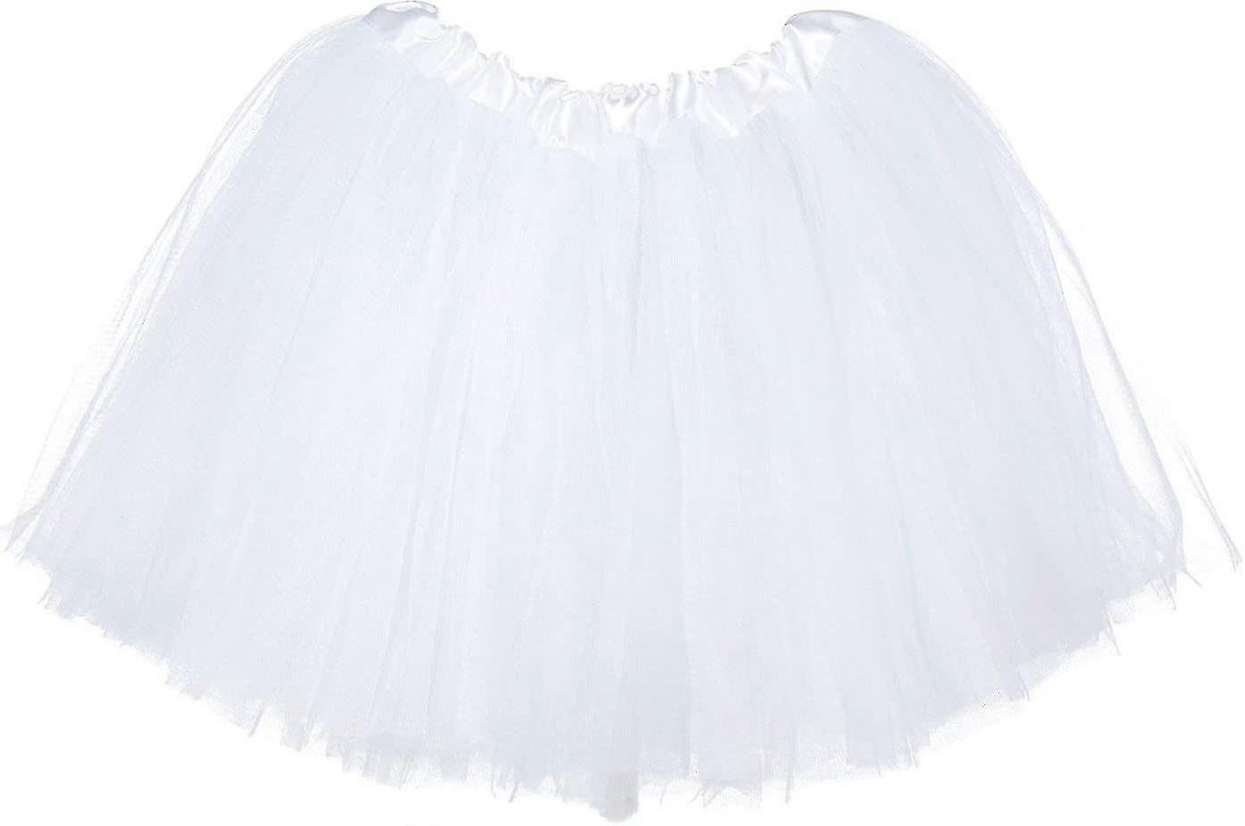 Dívky Classic 4 vrstvy tyl tutu mesh tutu sukně pro společenské šaty (bílá)