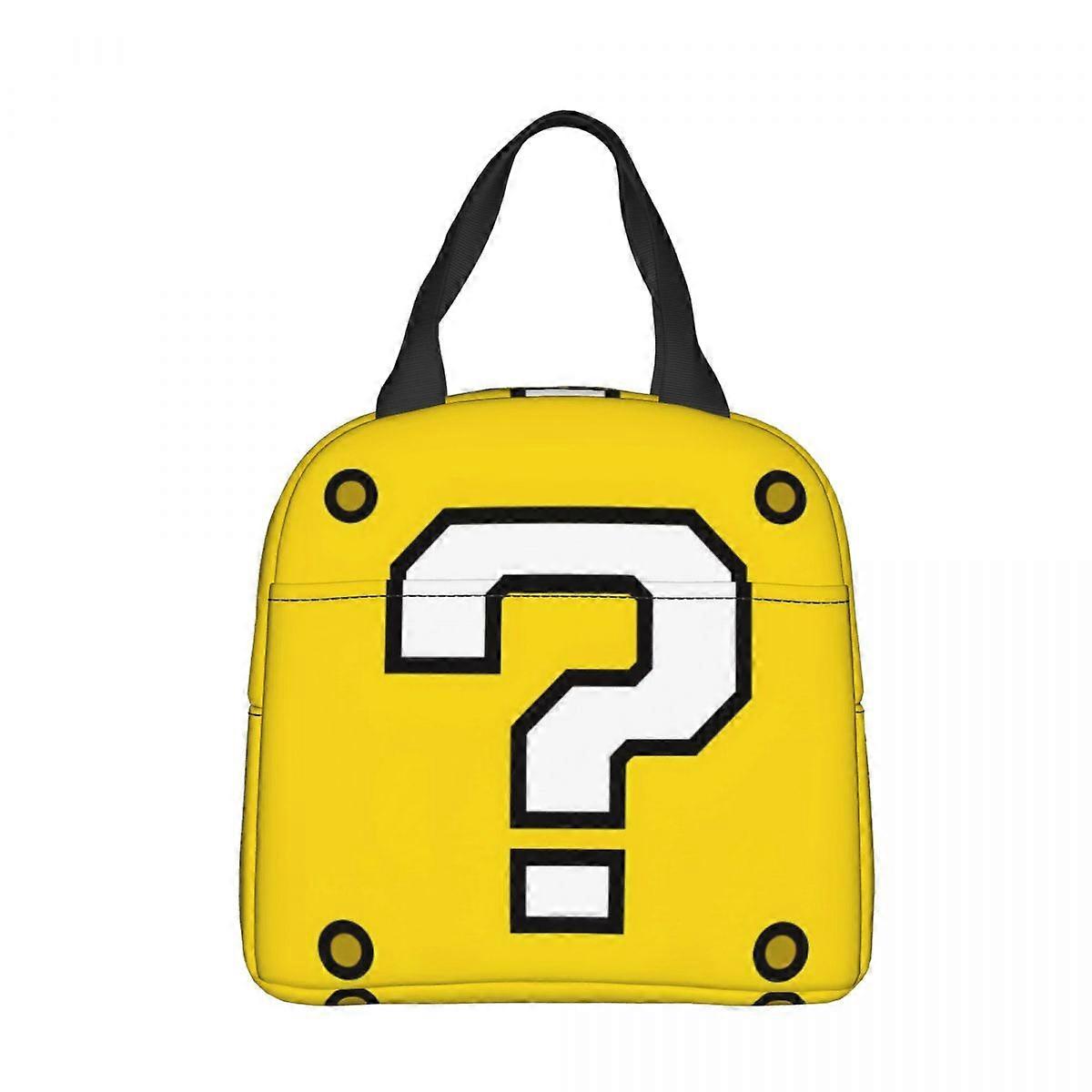 Question Block Jeu Sacs à lunch isothermes Sac thermique réutilisable portable Boîte à lunch Boîte à lunch Plage Sacs à main de nourriture en plein air