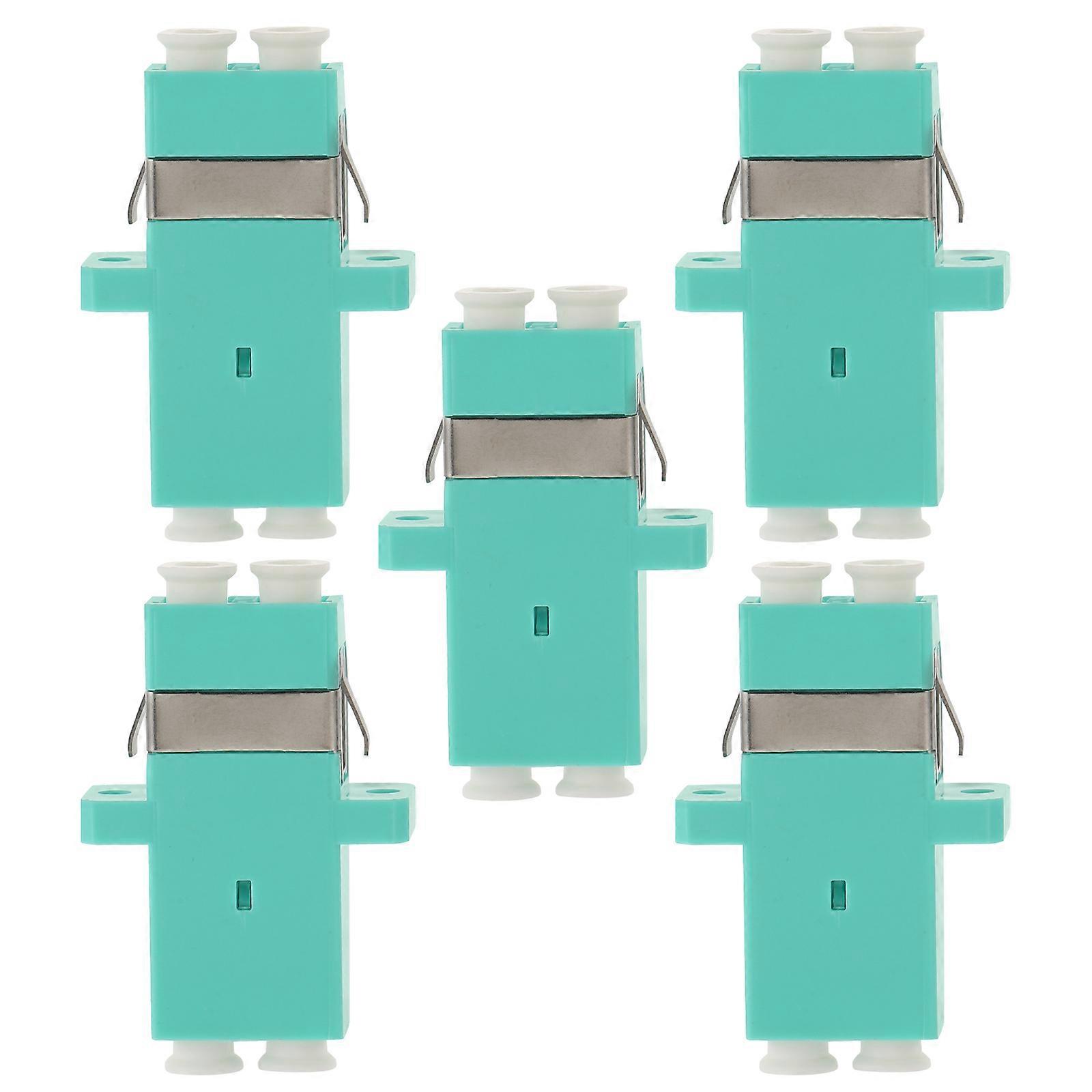Lot de 5 coupleurs fibre optique LC femelle vers LC femelle, convertisseur duplex LC-LC, adaptateur/connecteur adaptateur fibre optique pour OM3/OM4 (vert clair)