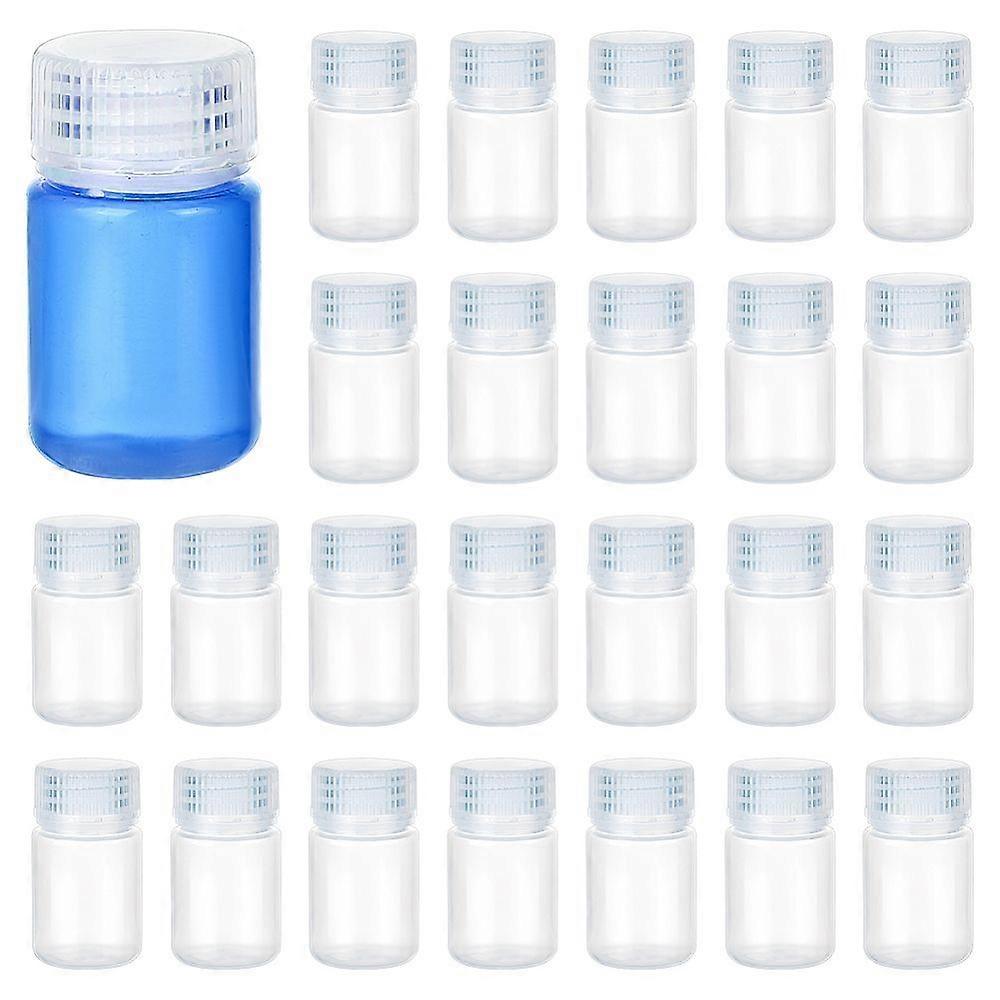 Plastic Empty Refillable Wide-mouth Bottle Travel Bottles Column White 3.4x6.1cm Capacity: 30ml(1.01fl. oz)