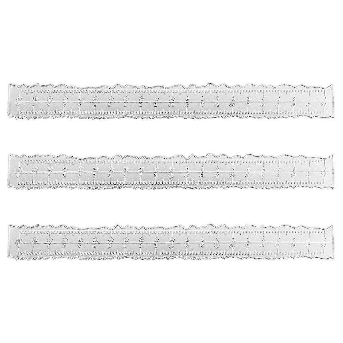3 Pieces 8.4 Inches Metal Irregular Edges Ruler Edges Ruler for Card Making Scrapbooking School