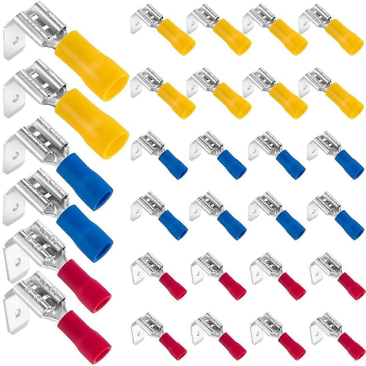 Spade-connectoren, 22-10 AWG 1/4 inch snelkoppelingsset voor piggyback-spadeassortiment, vrouwelijke/mannelijke draad