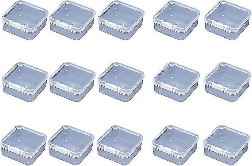 カバー付き透明プラスチック正方形収納ボックス(5.5x5.5cm)12個(2cc)