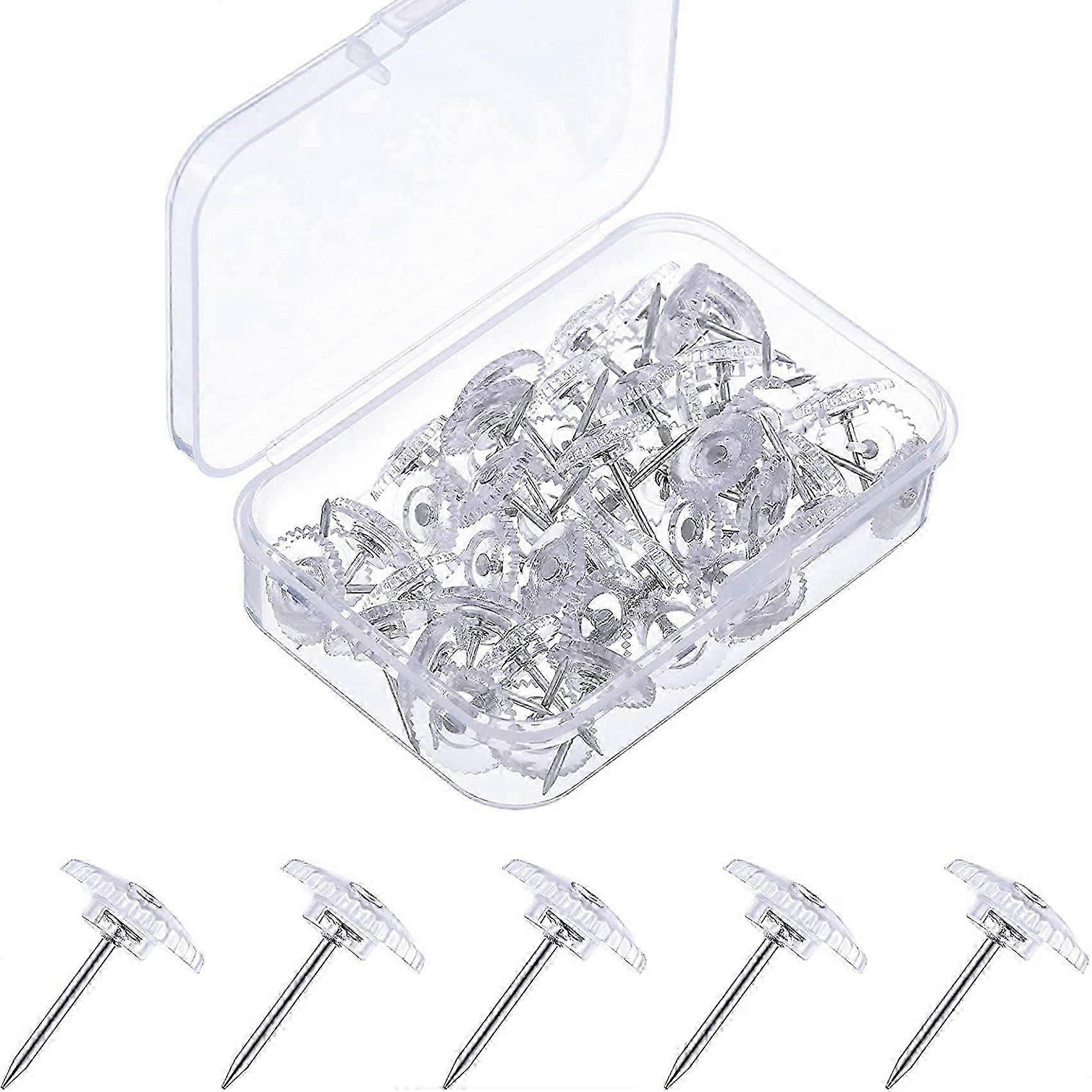 200Pcs Clear Push Pins Small Plastic Thumb Tacks Steel Point and Clear Plastic Head Pushpins  suitable for  Co