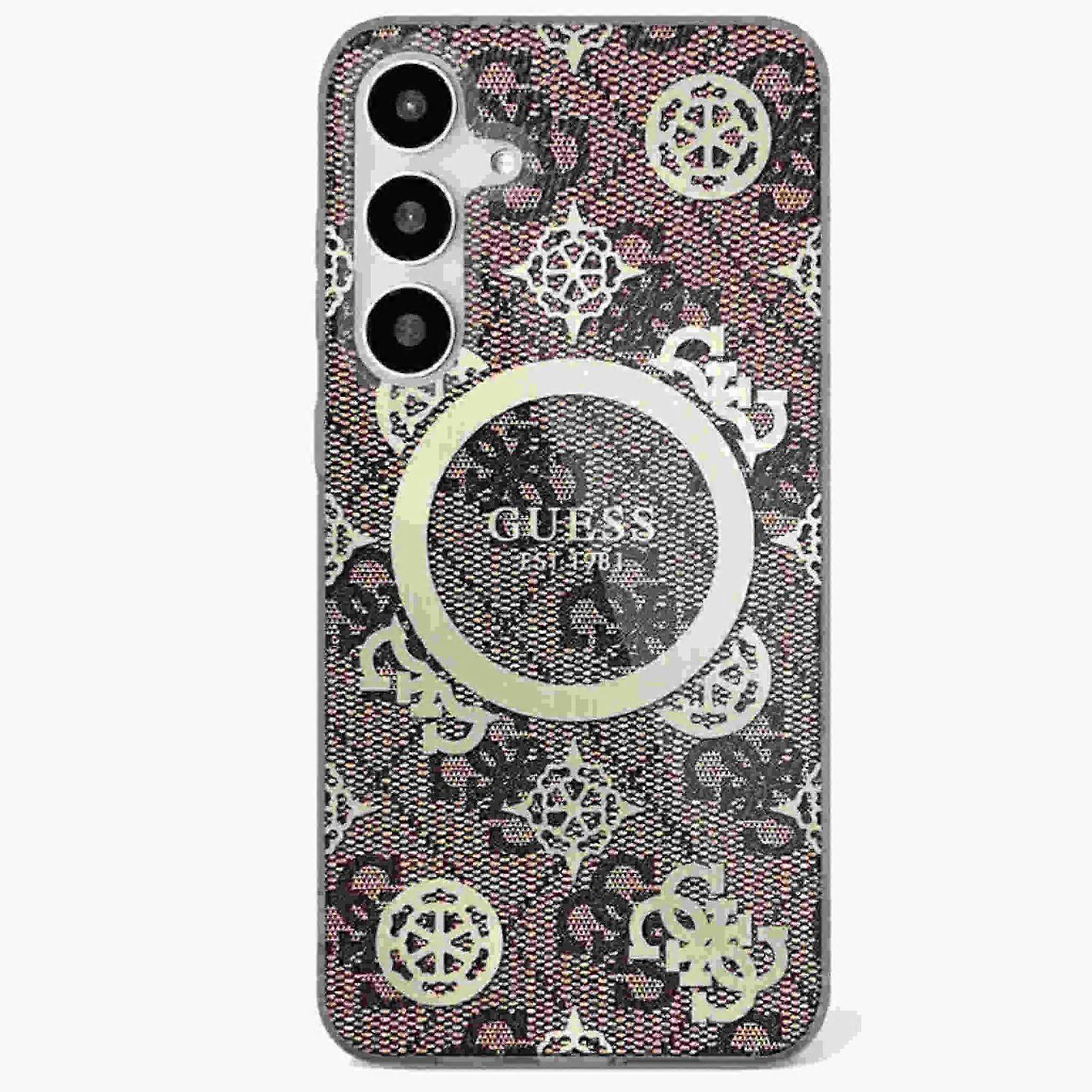 Guess Samsung Galaxy S25 4G Back Gold Electro. Peony Pattern MagSafe