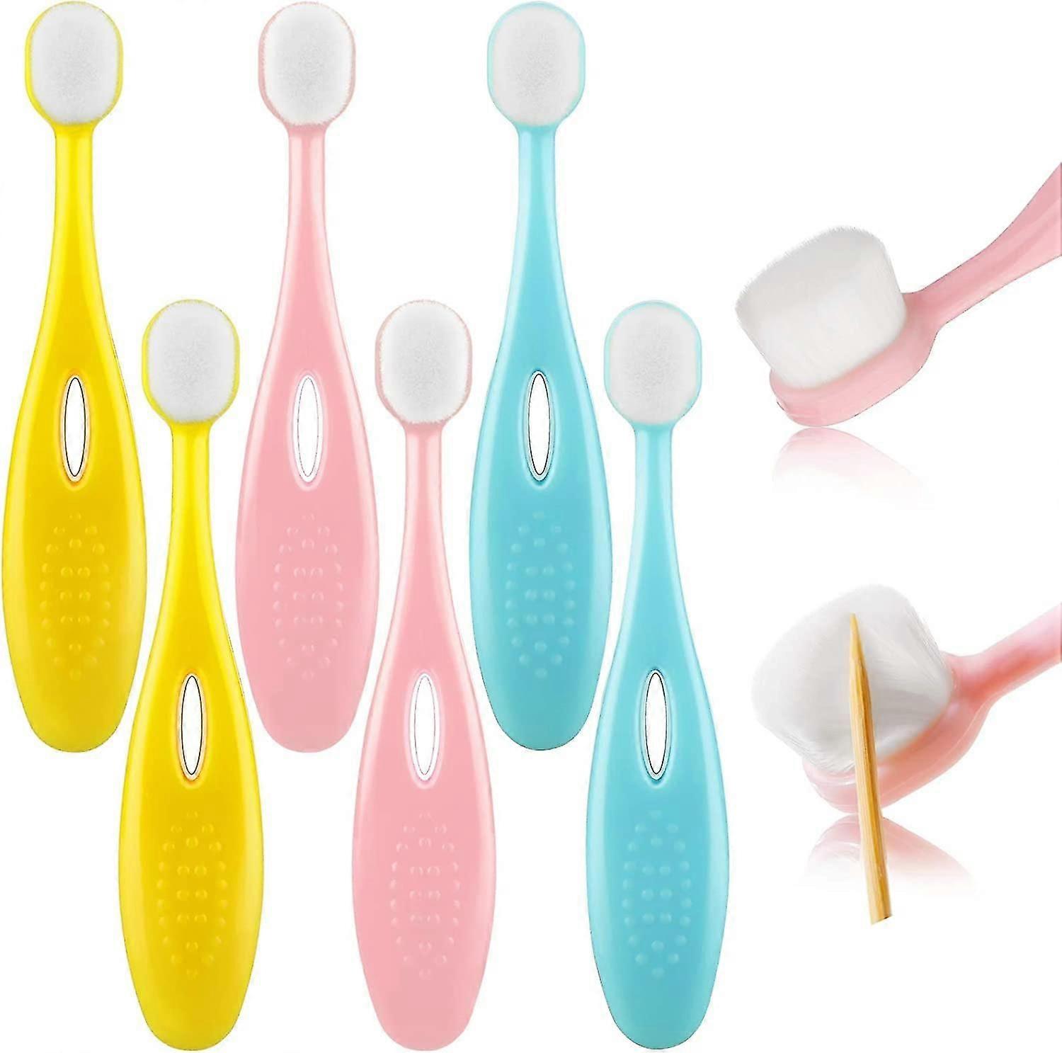 6 Pieces Kids Extra Soft Toothbrush ldren Soft Bristles Toothbrush ldren Micro Nano Manual Toothbrush Set With 20000 Bristles For Age 1 And Abov,0835