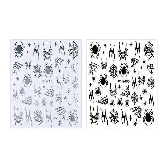 2Pcs Nail Stickers Effortless And Trendsetting Gothic Removal Nail Wraps Application Nail Decals Home