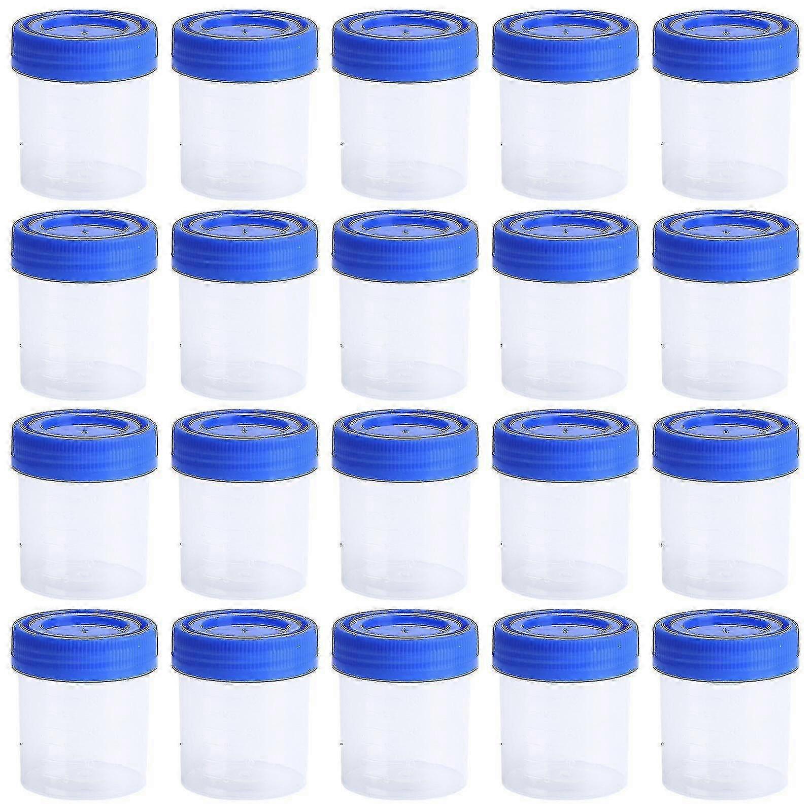 50 Pcs/1 Pack 40ml Plastic Specimen Sampling Cup Practical Urine Sealed Container With Spiral Cover For Laboratory Use (random Color)