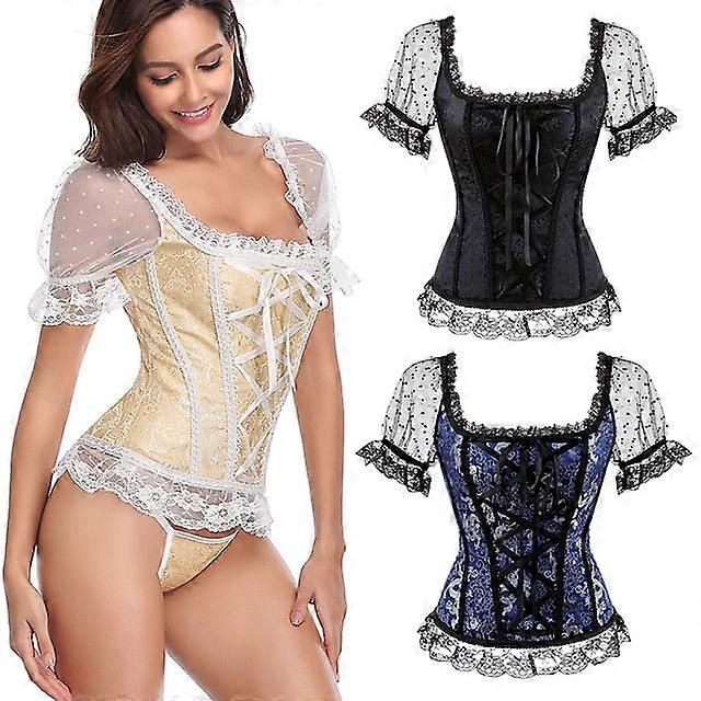 Classical Shapewear Short-sleeved Palace Dress Plastic Top Corset Retro Court Costume Body Waist Plus Size Corsets Slimming Belt Trainer Shapers S-6xl