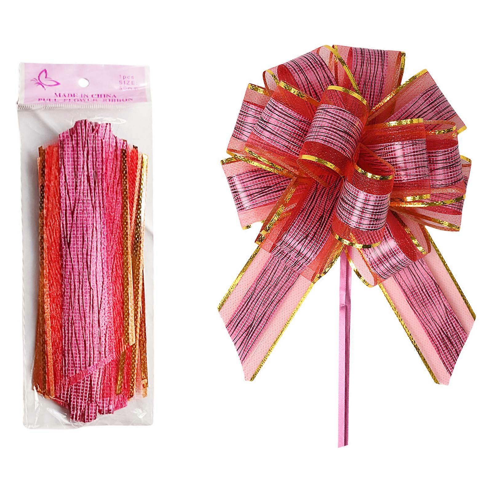 Large Pull Bows Gift Wrapping Bows,Pull Bows with Ribbon for Wedding Gift Baskets,Gift Wrap Bows,Presents Decorating Bows Burgundy