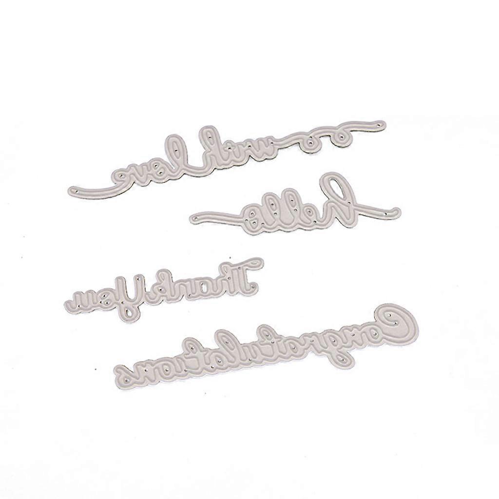 Thank You Cutting Dies Stencil DIY Scrapbooking Embossing Album Paper Card Craft Silver M