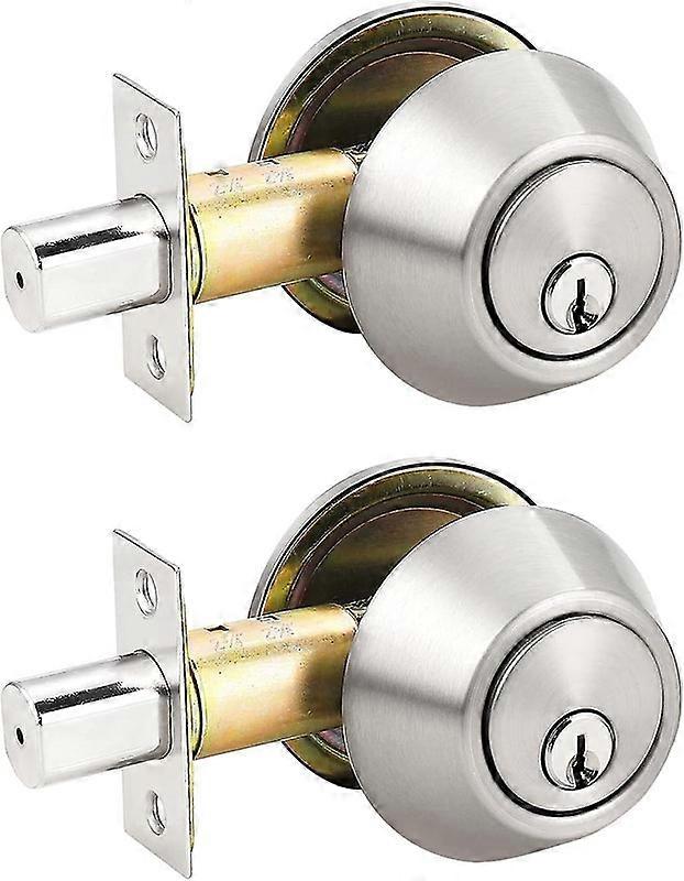 (2er-Pack) Gleichschließende Einzylinder-Riegel Nickel gebürstet (Combo-Packs),