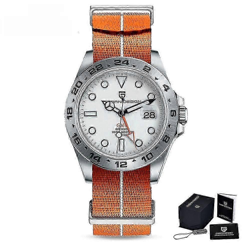 Men's Automatic Mechanical Watches Gmt Watch 42mm Less Steel Watch Reloj Hombre