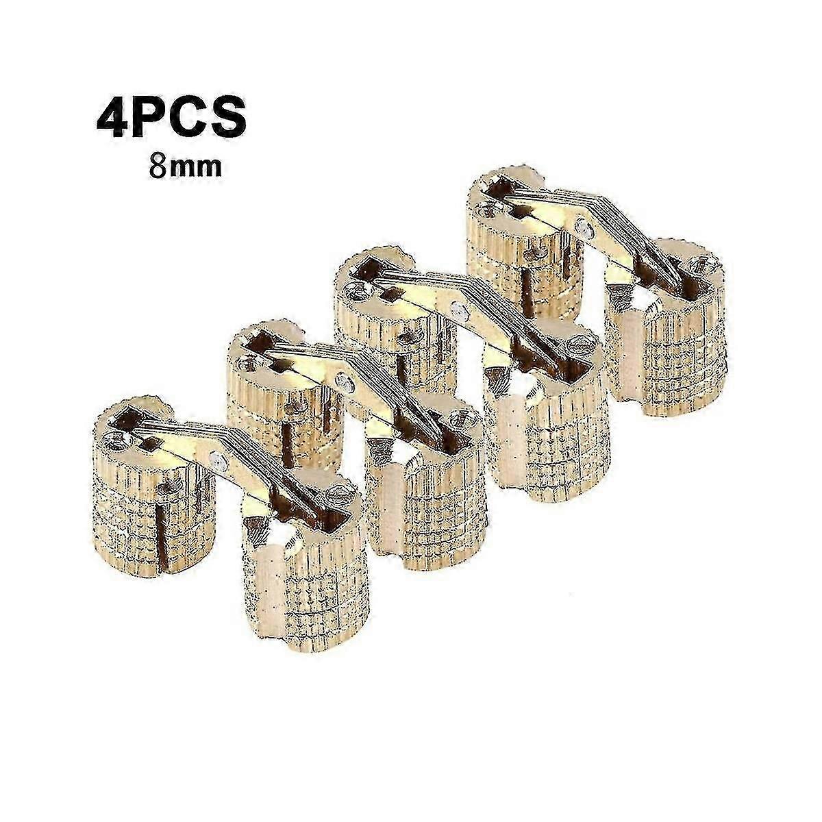 4-pack Hidden Brass Barrel Hinges Cylindrical Invisible Concealed