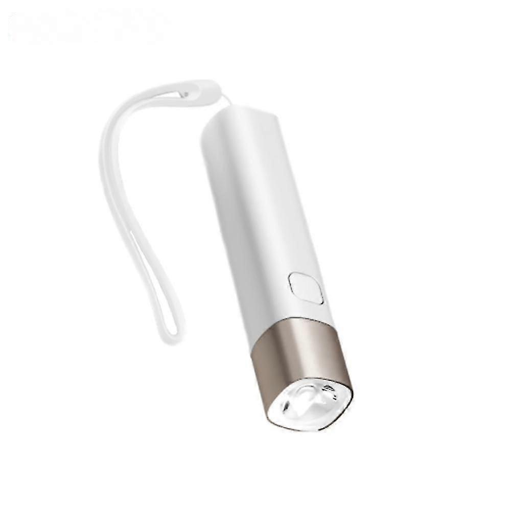 New Electric Torch 3000mah Power Bank Usb Rechargeable Brightness Flashlight Portable Ni Led Torch For Bike(White)