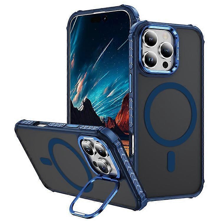 Compatible For iPhone 16 Pro Max Case with Lens Kickstand Matte Back Cover Compatible with MagSafe