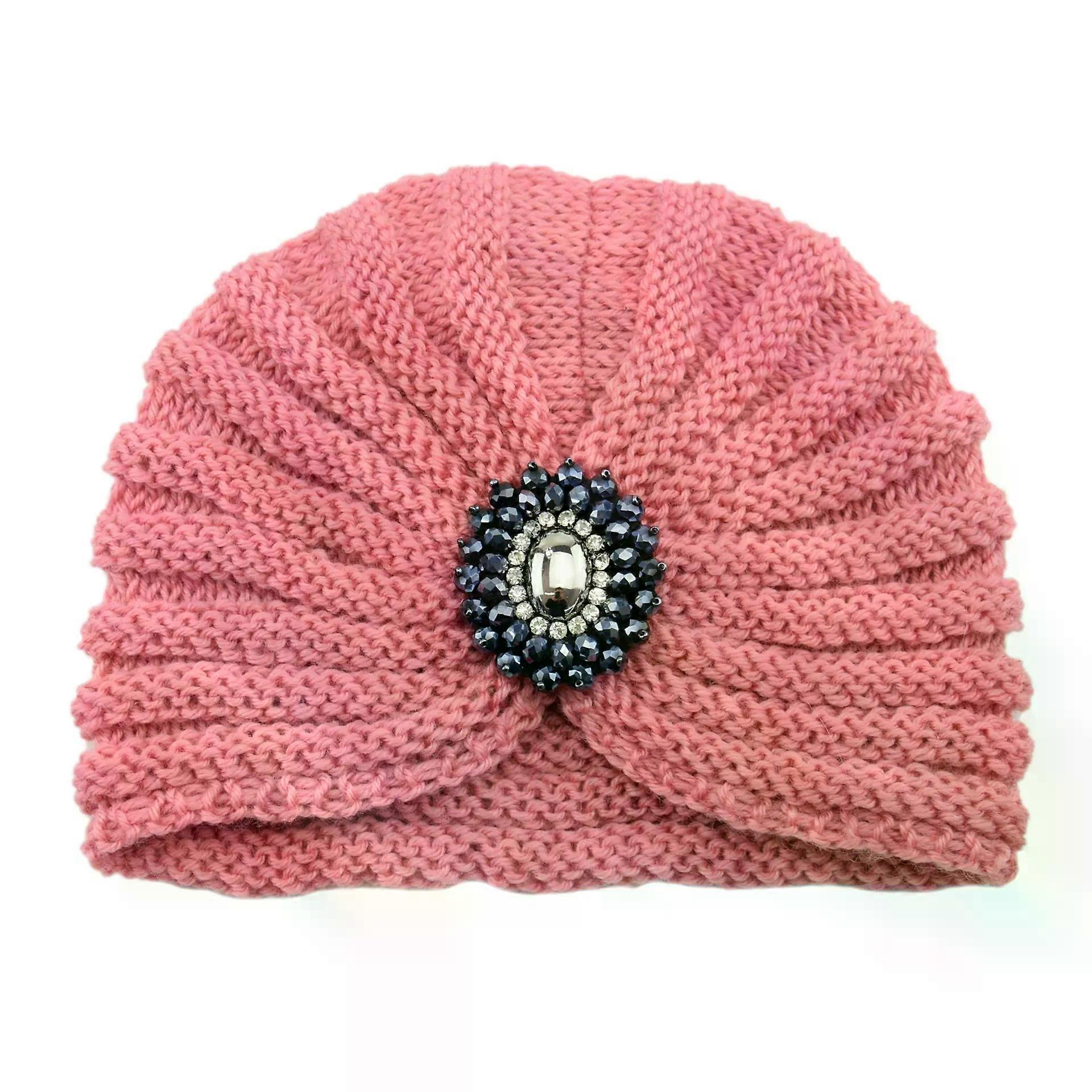 נשים אופנת חורף beanies בוהו אביזרי אבני חן צמר כובע סרוג חם כובע ראש כדור קריסטל תכשיטים מכסה מנוע כובעים מוסלמים